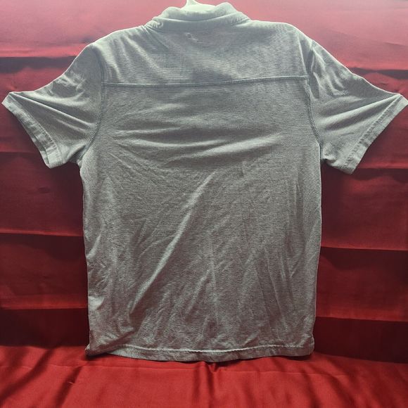 Swiss Tech Polo Shirt Men's Size Medium Gray Casual Stretch Short Sleeve Button - Picture 3 of 9